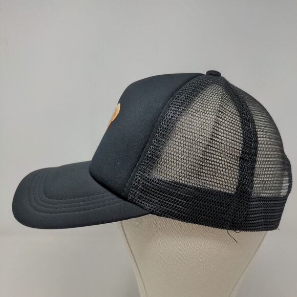 Unbranded Men's Snapback Mesh Back Hat Black Adjustable Skull Bear Graphic Logo - Picture 5 of 10